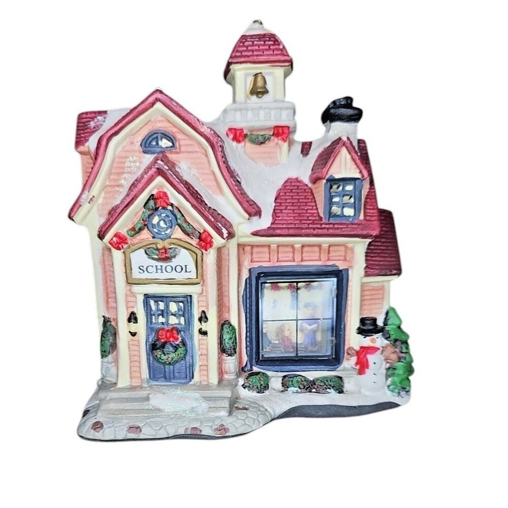 Lemax Village Collection Hillside School Lighted Christmas Village House